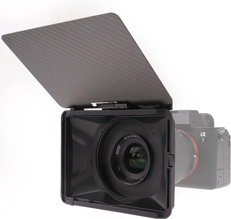 foto4easy Mini Matte Box,Lightweight Box with Top Flag for DSLR Mirrorless Cameras,Compatible 67mm/72mm/77mm/82mm Lenses,Supporting 4x4/4x5.65 Filters, Black - Image 2